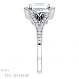 Emerald Cut Forever One Moissanite Engagement Ring #GTJ1069-emerald-fb-w 3 Emerald Cut Forever Brilliant Moissanite Engagement Ring #GTJ1069-emerald-fb-w