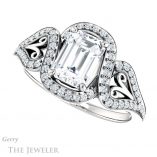 Emerald Cut Forever One Moissanite Engagement Ring #GTJ1069-emerald-fb-w 5 Emerald Cut Forever Brilliant Moissanite Engagement Ring #GTJ1069-emerald-fb-w