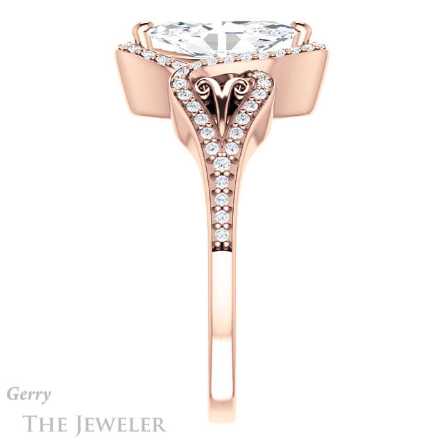 Marquise Cut Forever Brilliant Moissanite Engagement Ring #GTJ1069-marquise-fb-r