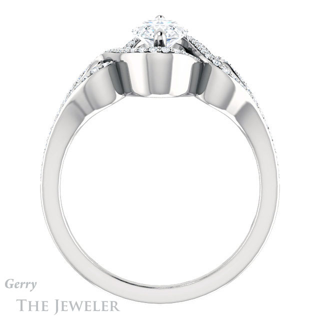 Marquise Cut Forever Brilliant Moissanite Engagement Ring #GTJ1069-marquise-fb-w