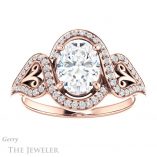 Oval Shaped Forever One Moissanite Engagement Ring #GTJ1069-oval-fo-r