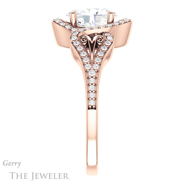 Oval Shaped Forever One Moissanite Engagement Ring #GTJ1069-oval-fo-r
