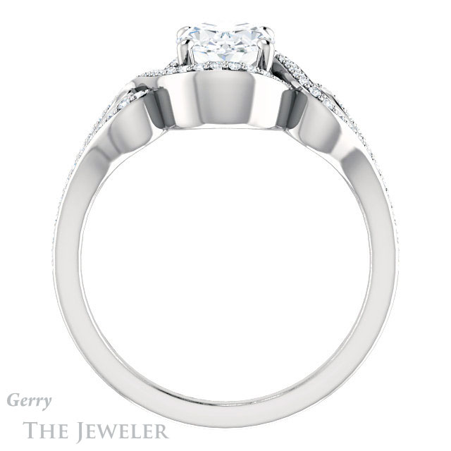Oval Shaped Forever One Moissanite Engagement Ring #GTJ1069-oval-fo-w 2 Oval Shaped Forever One Moissanite Engagement Ring #GTJ1069-oval-fo-w