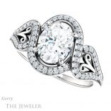 Oval Shaped Forever One Moissanite Engagement Ring #GTJ1069-oval-fo-w 5 Oval Shaped Forever One Moissanite Engagement Ring #GTJ1069-oval-fo-w