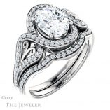 Oval Shaped Forever One Moissanite Engagement Ring #GTJ1069-oval-fo-w 6 Oval Shaped Forever One Moissanite Engagement Ring #GTJ1069-oval-fo-w