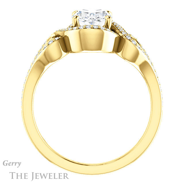 Oval Shaped Forever One Moissanite Engagement Ring #GTJ1069-oval-fo-y 2 Oval Shaped Forever One Moissanite Engagement Ring #GTJ1069-oval-fo-y