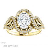 Oval Shaped Forever One Moissanite Engagement Ring #GTJ1069-oval-fo-y 1 Oval Shaped Forever One Moissanite Engagement Ring #GTJ1069-oval-fo-y