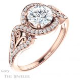 Round Cut Forever One Moissanite Engagement Ring #GTJ1069-round-fo-r
