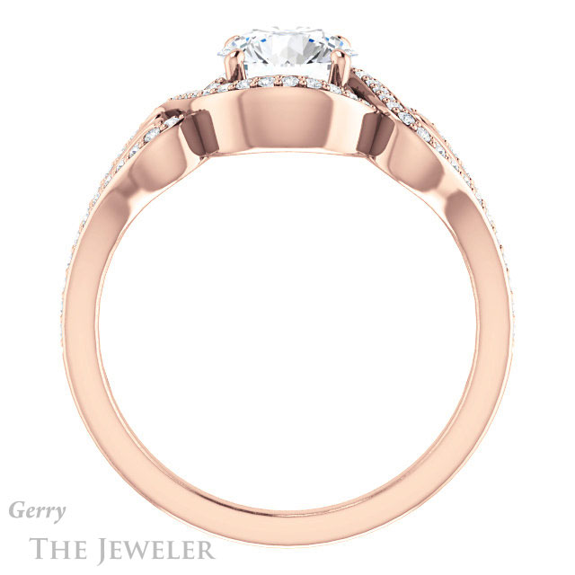 Round Cut Forever One Moissanite Engagement Ring #GTJ1069-round-fo-r