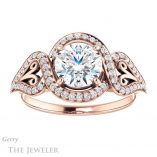 Round Cut Forever One Moissanite Engagement Ring #GTJ1069-round-fo-r