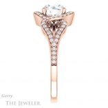 Round Cut Forever One Moissanite Engagement Ring #GTJ1069-round-fo-r