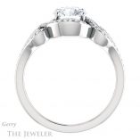 Round Cut Forever One Moissanite Engagement Ring #GTJ1069-round-fo-w