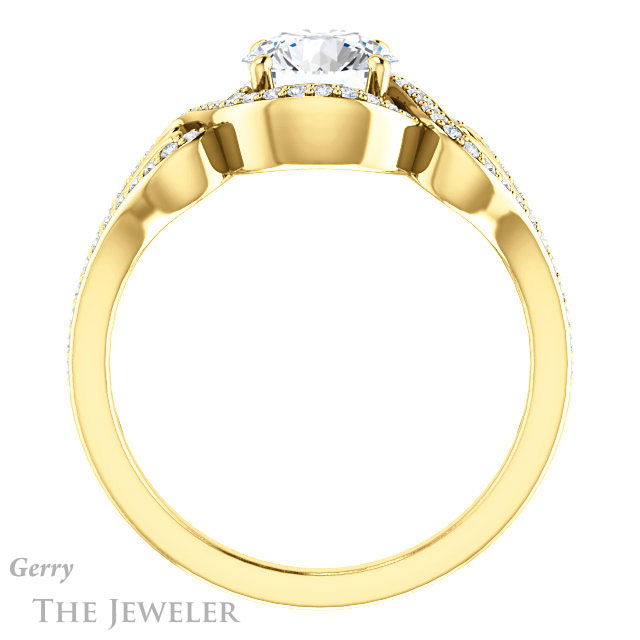 Round Cut Forever One Moissanite Engagement Ring #GTJ1069-round-fo-y