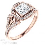 Princess Cut Forever One Moissanite Engagement Ring #GTJ1069-square-fo-r 4 Princess Cut Forever One Moissanite Engagement Ring #GTJ1069-square-fo-r