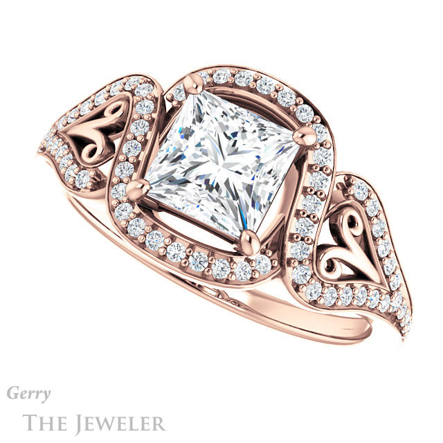 Princess Cut Forever One Moissanite Engagement Ring #GTJ1069-square-fo-r 5 Princess Cut Forever One Moissanite Engagement Ring #GTJ1069-square-fo-r