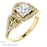 Princess Cut Forever One Moissanite Engagement Ring #GTJ1069-square-fo-y 4 Princess Cut Forever One Moissanite Engagement Ring #GTJ1069-square-fo-y
