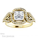 Princess Cut Forever One Moissanite Engagement Ring #GTJ1069-square-fo-y 1 Princess Cut Forever One Moissanite Engagement Ring #GTJ1069-square-fo-y
