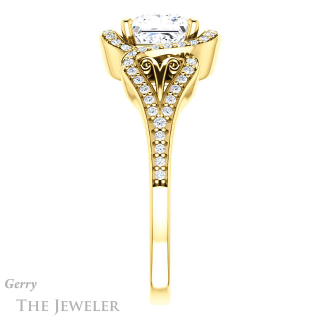Princess Cut Forever One Moissanite Engagement Ring #GTJ1069-square-fo-y 3 Princess Cut Forever One Moissanite Engagement Ring #GTJ1069-square-fo-y