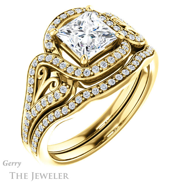 Princess Cut Forever One Moissanite Engagement Ring #GTJ1069-square-fo-y 6 Princess Cut Forever One Moissanite Engagement Ring #GTJ1069-square-fo-y