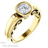 Cushion Cut Forever One Moissanite Engagement Ring #GTJ1070-cushion-fo-y 4 Cushion Cut Forever One Moissanite Engagement Ring #GTJ1070-cushion-fo-y