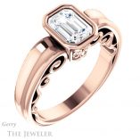 Emerald Cut Forever One Moissanite Engagement Ring #GTJ1070-emerald-fb-r 4 Emerald Cut Forever Brilliant Moissanite Engagement Ring #GTJ1070-emerald-fb-r