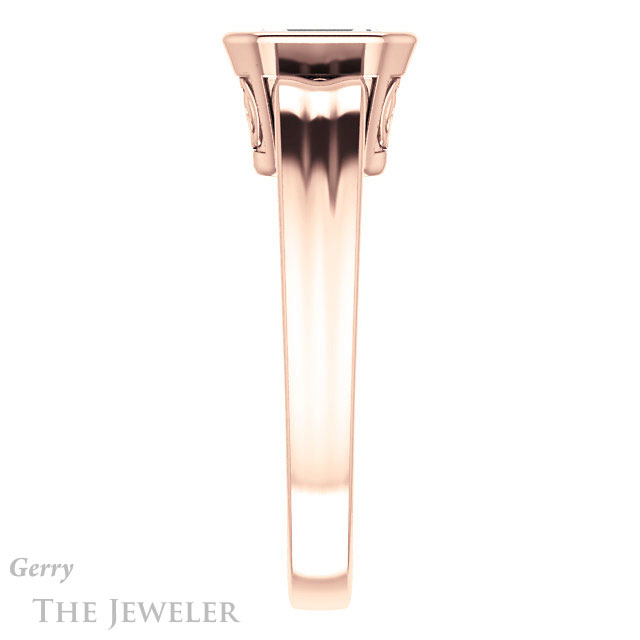 Emerald Cut Forever One Moissanite Engagement Ring #GTJ1070-emerald-fb-r 3 Emerald Cut Forever Brilliant Moissanite Engagement Ring #GTJ1070-emerald-fb-r