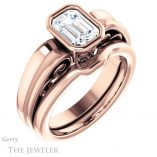 Emerald Cut Forever One Moissanite Engagement Ring #GTJ1070-emerald-fb-r 6 Emerald Cut Forever Brilliant Moissanite Engagement Ring #GTJ1070-emerald-fb-r