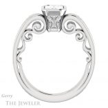 Emerald Cut Forever Brilliant Moissanite Engagement Ring #GTJ1070-emerald-fb-w