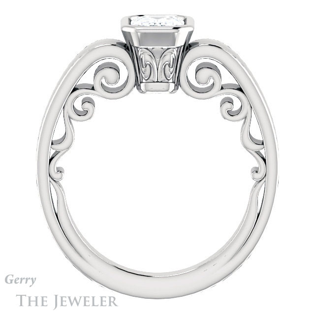 Emerald Cut Forever Brilliant Moissanite Engagement Ring #GTJ1070-emerald-fb-w