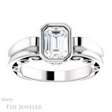 Emerald Cut Forever Brilliant Moissanite Engagement Ring #GTJ1070-emerald-fb-w