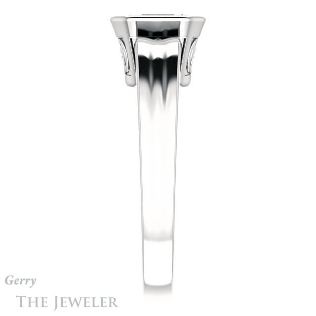 Emerald Cut Forever Brilliant Moissanite Engagement Ring #GTJ1070-emerald-fb-w