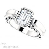 Emerald Cut Forever Brilliant Moissanite Engagement Ring #GTJ1070-emerald-fb-w