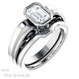 Emerald Cut Forever Brilliant Moissanite Engagement Ring #GTJ1070-emerald-fb-w
