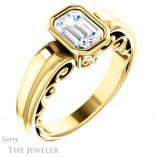Emerald Cut Forever Brilliant Moissanite Engagement Ring #GTJ1070-emerald-fb-y