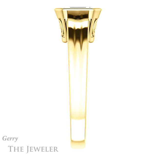 Emerald Cut Forever Brilliant Moissanite Engagement Ring #GTJ1070-emerald-fb-y