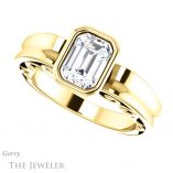 Emerald Cut Forever Brilliant Moissanite Engagement Ring #GTJ1070-emerald-fb-y