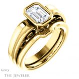 Emerald Cut Forever Brilliant Moissanite Engagement Ring #GTJ1070-emerald-fb-y