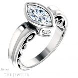 Marquise Cut Forever Brilliant Moissanite Engagement Ring #GTJ1070-marquise-fb-w