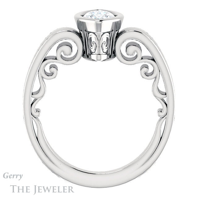 Marquise Cut Forever Brilliant Moissanite Engagement Ring #GTJ1070-marquise-fb-w