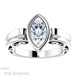 Marquise Cut Forever Brilliant Moissanite Engagement Ring #GTJ1070-marquise-fb-w