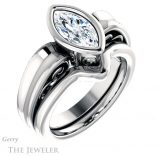 Marquise Cut Forever Brilliant Moissanite Engagement Ring #GTJ1070-marquise-fb-w