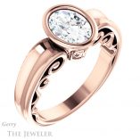 Oval Shaped Forever One Moissanite Engagement Ring #GTJ1070-oval-fo-r