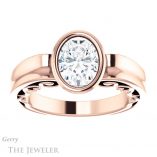 Oval Shaped Forever One Moissanite Engagement Ring #GTJ1070-oval-fo-r