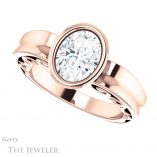 Oval Shaped Forever One Moissanite Engagement Ring #GTJ1070-oval-fo-r