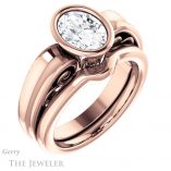 Oval Shaped Forever One Moissanite Engagement Ring #GTJ1070-oval-fo-r