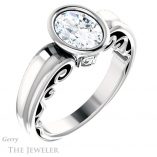 Oval Shaped Forever One Moissanite Engagement Ring #GTJ1070-oval-fo-w 4 Oval Shaped Forever One Moissanite Engagement Ring #GTJ1070-oval-fo-w