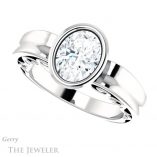 Oval Shaped Forever One Moissanite Engagement Ring #GTJ1070-oval-fo-w 5 Oval Shaped Forever One Moissanite Engagement Ring #GTJ1070-oval-fo-w
