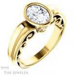 Oval Shaped Forever One Moissanite Engagement Ring #GTJ1070-oval-fo-y 4 Oval Shaped Forever One Moissanite Engagement Ring #GTJ1070-oval-fo-y