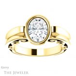 Oval Shaped Forever One Moissanite Engagement Ring #GTJ1070-oval-fo-y 1 Oval Shaped Forever One Moissanite Engagement Ring #GTJ1070-oval-fo-y
