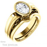 Oval Shaped Forever One Moissanite Engagement Ring #GTJ1070-oval-fo-y 6 Oval Shaped Forever One Moissanite Engagement Ring #GTJ1070-oval-fo-y